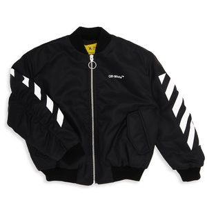 NWT Off-White Helvetica Diagonal Nylon Bomber Jacket
